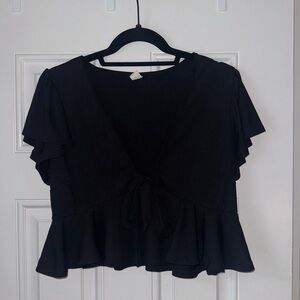 Black Tie Front Top